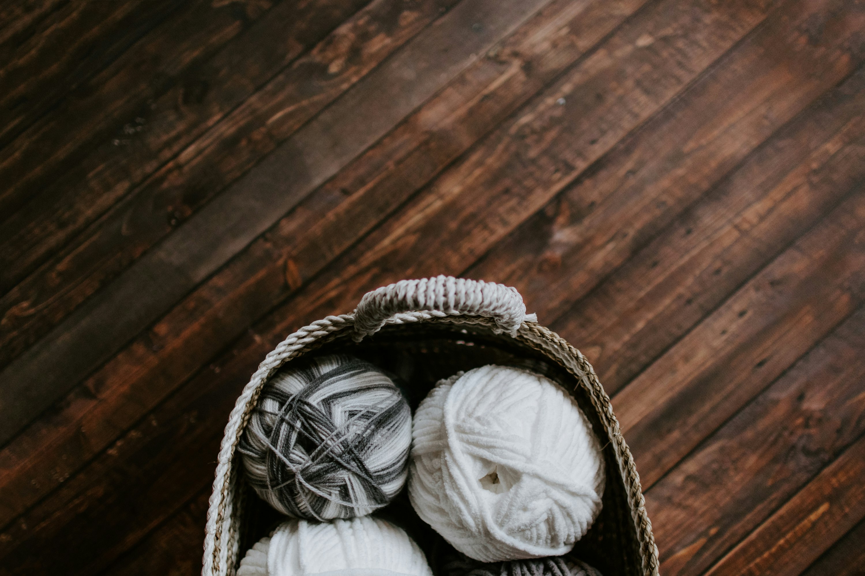 basket of ball yarns